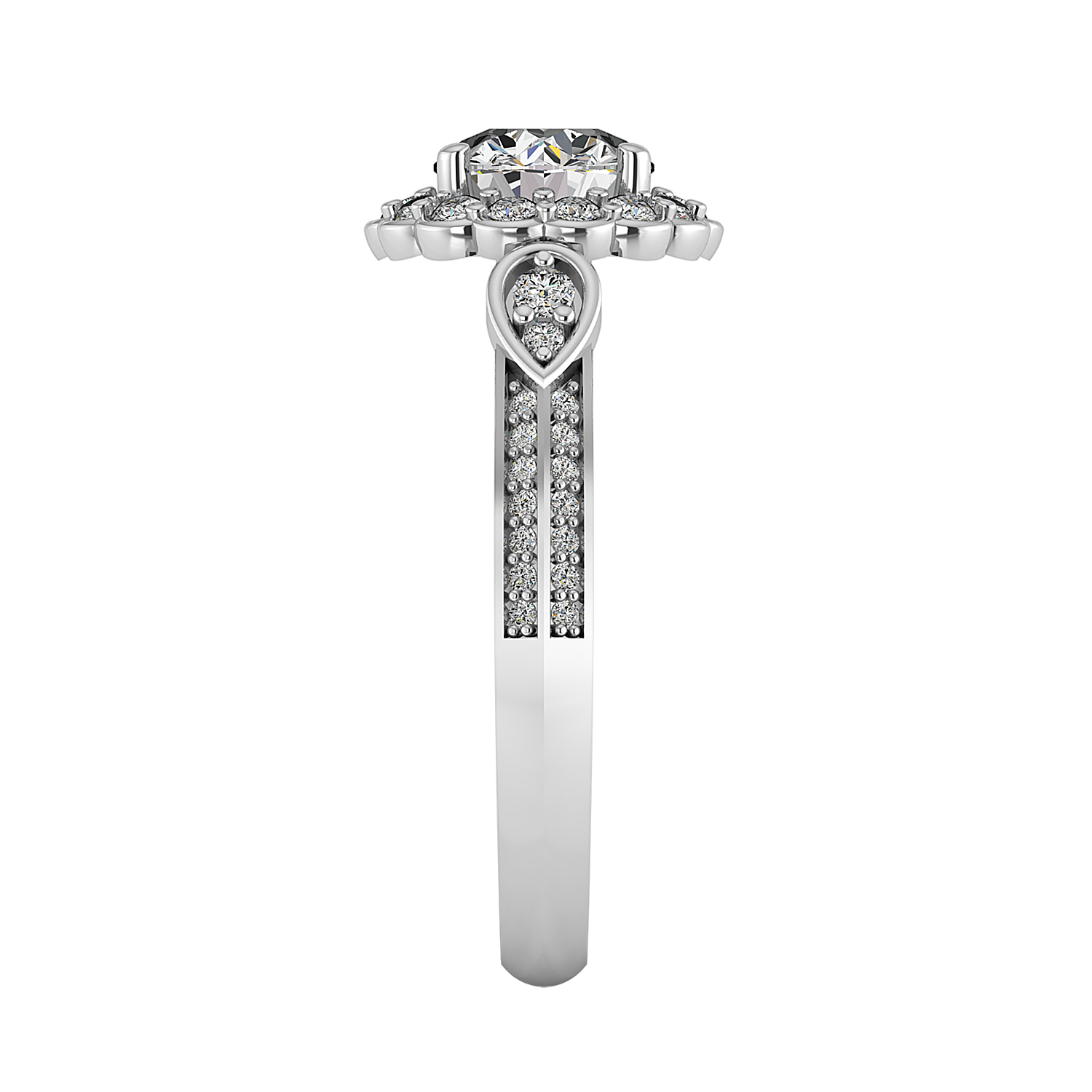 Phoenix Floral Halo Engagement Ring